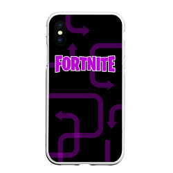 Чехол iPhone XS Max матовый Fortnite: Violet Edition