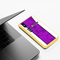 Чехол iPhone XS Max матовый Fortnite: Мастер меча, цвет: 3D-желтый — фото 2