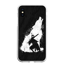 Чехол iPhone XS Max матовый Dark Souls: Howling Wolf, цвет: 3D-белый