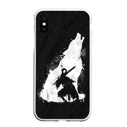 Чехол iPhone XS Max матовый Dark Souls: Howling Wolf / 3D-Белый – фото 1