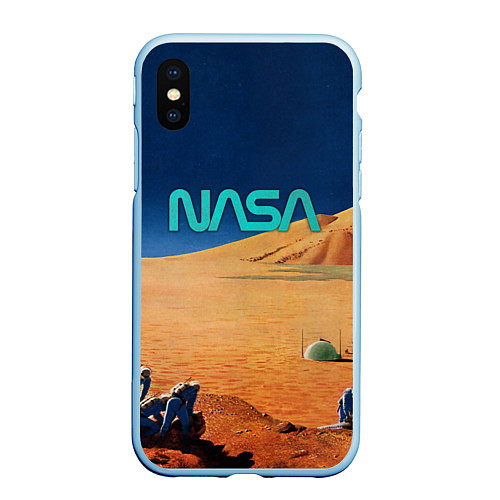 Чехол iPhone XS Max матовый NASA on Mars / 3D-Голубой – фото 1