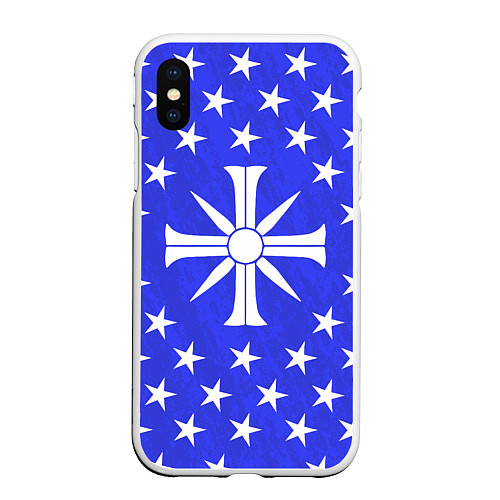 Чехол iPhone XS Max матовый Far Cry 5: Blue Cult Symbol / 3D-Белый – фото 1