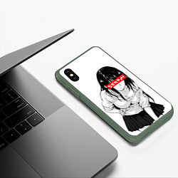 Чехол iPhone XS Max матовый Senpai Style, цвет: 3D-темно-зеленый — фото 2