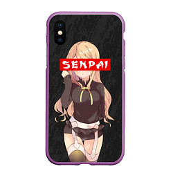 Чехол iPhone XS Max матовый Senpai Baby, цвет: 3D-фиолетовый