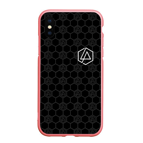 Чехол iPhone XS Max матовый Linkin Park: Black Carbon / 3D-Баблгам – фото 1