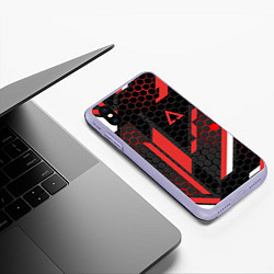 Чехол iPhone XS Max матовый CS:GO CYREX CARBON, цвет: 3D-светло-сиреневый — фото 2