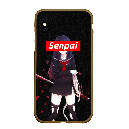 Чехол iPhone XS Max матовый Senpai Assassin / 3D-Коричневый – фото 1