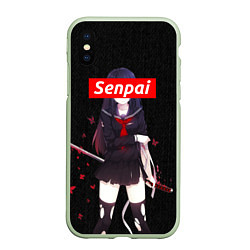 Чехол iPhone XS Max матовый Senpai Assassin, цвет: 3D-салатовый