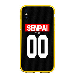 Чехол iPhone XS Max матовый Senpai 00: Black Style, цвет: 3D-желтый