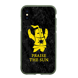 Чехол iPhone XS Max матовый Praise The Sun, цвет: 3D-темно-зеленый