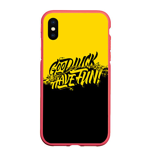 Чехол iPhone XS Max матовый GLHF: Yellow Style / 3D-Красный – фото 1