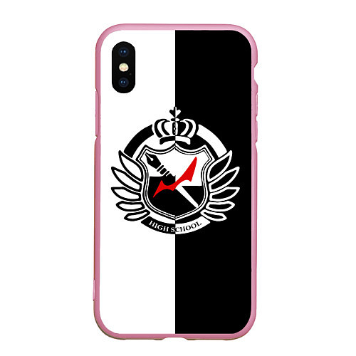 Чехол iPhone XS Max матовый MONOKUMA SCHOOL / 3D-Розовый – фото 1