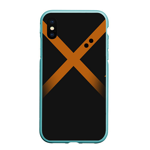 Чехол iPhone XS Max матовый KATSUKI BAKUGOU полосы / 3D-Мятный – фото 1