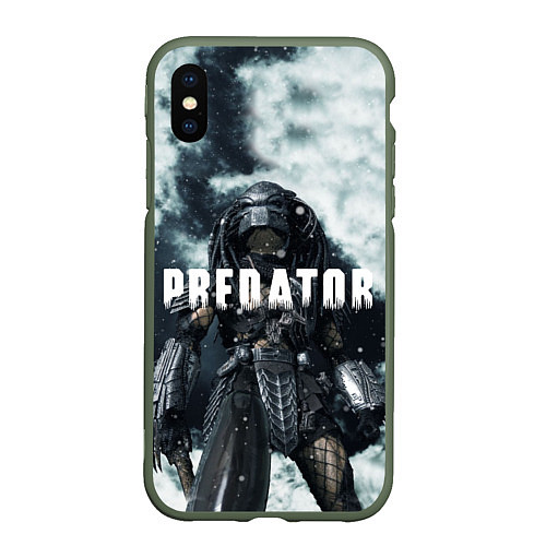 Чехол iPhone XS Max матовый Winter Predator / 3D-Темно-зеленый – фото 1