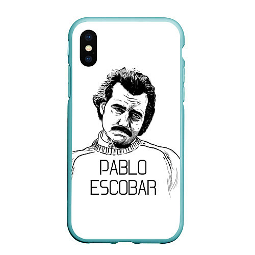 Чехол iPhone XS Max матовый Pablo Escobar / 3D-Мятный – фото 1