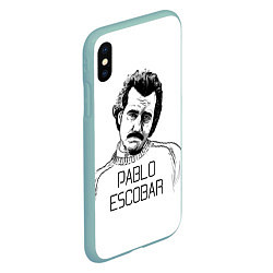 Чехол iPhone XS Max матовый Pablo Escobar, цвет: 3D-мятный — фото 2