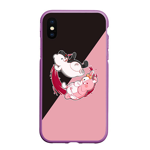 Чехол iPhone XS Max матовый MONOKUMA X MONOMI / 3D-Фиолетовый – фото 1