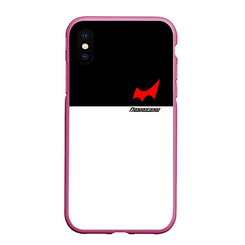 Чехол iPhone XS Max матовый MONOKUMA SCHOOL ФОРМА / 3D-Малиновый – фото 1