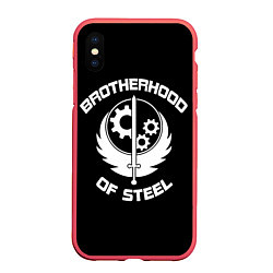 Чехол iPhone XS Max матовый Brothood of Steel, цвет: 3D-красный