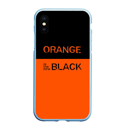 Чехол iPhone XS Max матовый Orange Is the New Black / 3D-Голубой – фото 1