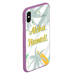 Чехол iPhone XS Max матовый Aloha Hawaii, цвет: 3D-фиолетовый — фото 2