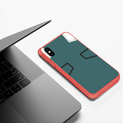 Чехол iPhone XS Max матовый MHA IZUKU MIDORIYA, цвет: 3D-красный — фото 2