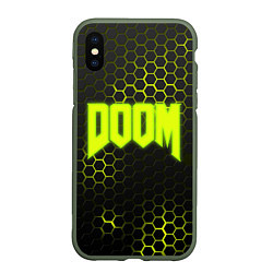 Чехол iPhone XS Max матовый DOOM: Acid Green, цвет: 3D-темно-зеленый