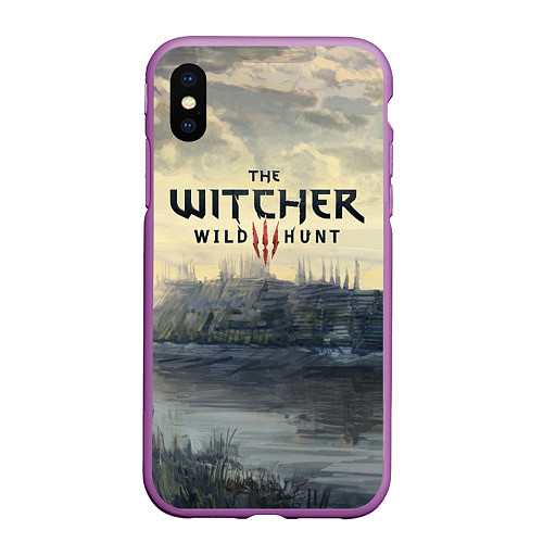 Чехол iPhone XS Max матовый The Witcher 3: Wild Hunt / 3D-Фиолетовый – фото 1