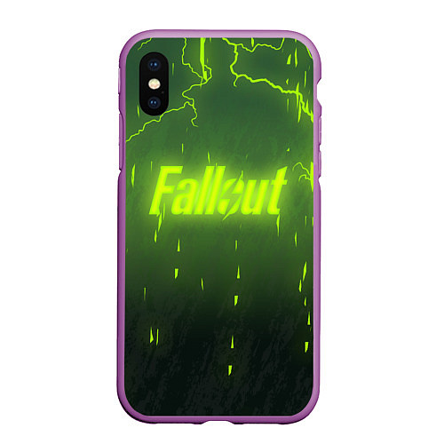 Чехол iPhone XS Max матовый Fallout: Radiation Storm / 3D-Фиолетовый – фото 1