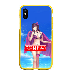 Чехол iPhone XS Max матовый Senpai: Summer Girl, цвет: 3D-желтый