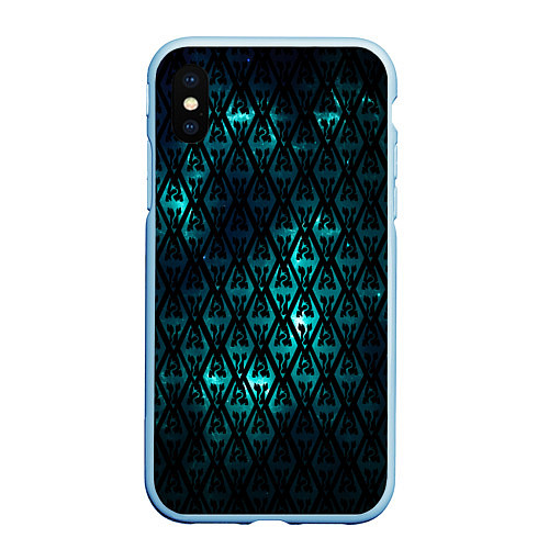 Чехол iPhone XS Max матовый TES: Blue Pattern / 3D-Голубой – фото 1