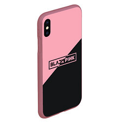 Чехол iPhone XS Max матовый Black Pink, цвет: 3D-малиновый — фото 2