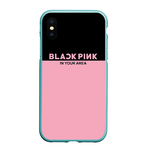 Чехол iPhone XS Max матовый Black Pink: In Your Area / 3D-Мятный – фото 1