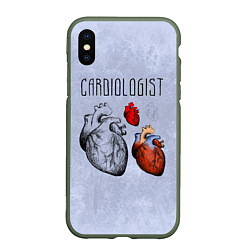 Чехол iPhone XS Max матовый Cardiologist, цвет: 3D-темно-зеленый