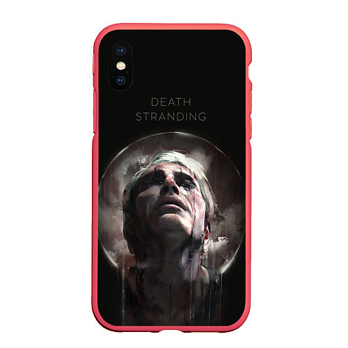 Чехол iPhone XS Max матовый Death Stranding: Mads Mikkelsen / 3D-Красный – фото 1