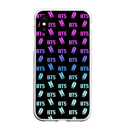 Чехол iPhone XS Max матовый BTS: Neon Gradient