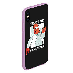 Чехол iPhone XS Max матовый Zoidberg: Trust Me, цвет: 3D-сиреневый — фото 2