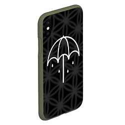 Чехол iPhone XS Max матовый BMTH Umbrella, цвет: 3D-темно-зеленый — фото 2