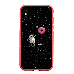 Чехол iPhone XS Max матовый Homer Spaceman, цвет: 3D-красный