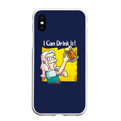 Чехол iPhone XS Max матовый I Can Drink It! / 3D-Белый – фото 1