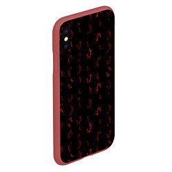 Чехол iPhone XS Max матовый Алфавит хищника, цвет: 3D-красный — фото 2