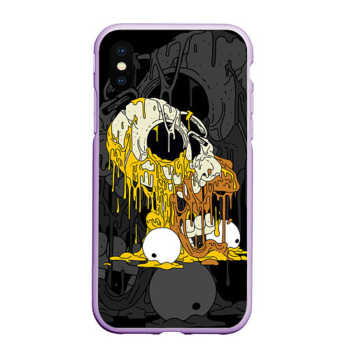 Чехол iPhone XS Max матовый Simpsons Halloween / 3D-Сиреневый – фото 1