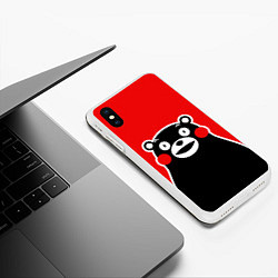 Чехол iPhone XS Max матовый Kumamon Smile, цвет: 3D-белый — фото 2