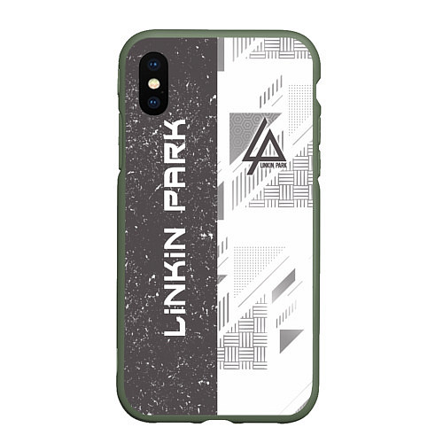 Чехол iPhone XS Max матовый Linkin Park: Grey Form / 3D-Темно-зеленый – фото 1