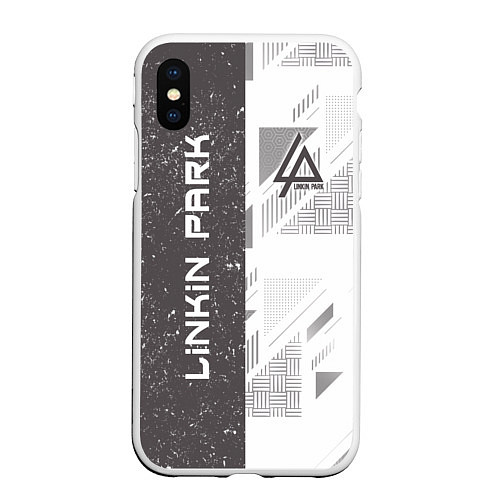 Чехол iPhone XS Max матовый Linkin Park: Grey Form / 3D-Белый – фото 1