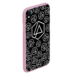 Чехол iPhone XS Max матовый Linkin Park: Pattern, цвет: 3D-розовый — фото 2