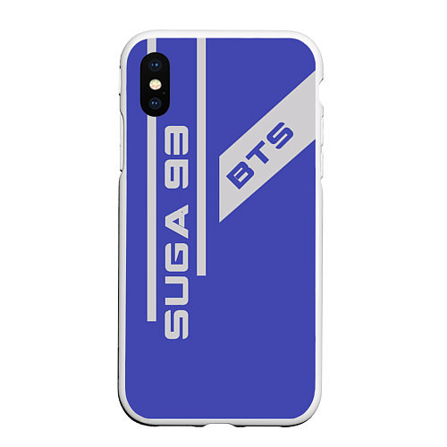 Чехол iPhone XS Max матовый BTS: Suga 93 / 3D-Белый – фото 1