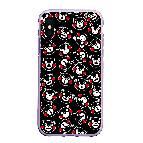 Чехол iPhone XS Max матовый Kumamon Faces / 3D-Светло-сиреневый – фото 1