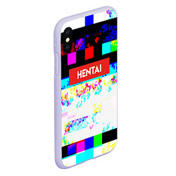Чехол iPhone XS Max матовый Hentai Glitch 2, цвет: 3D-светло-сиреневый — фото 2