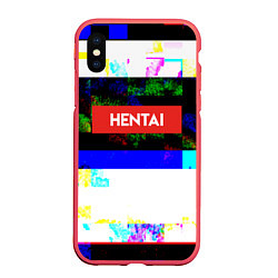 Чехол iPhone XS Max матовый Hentai Glitch 3, цвет: 3D-красный